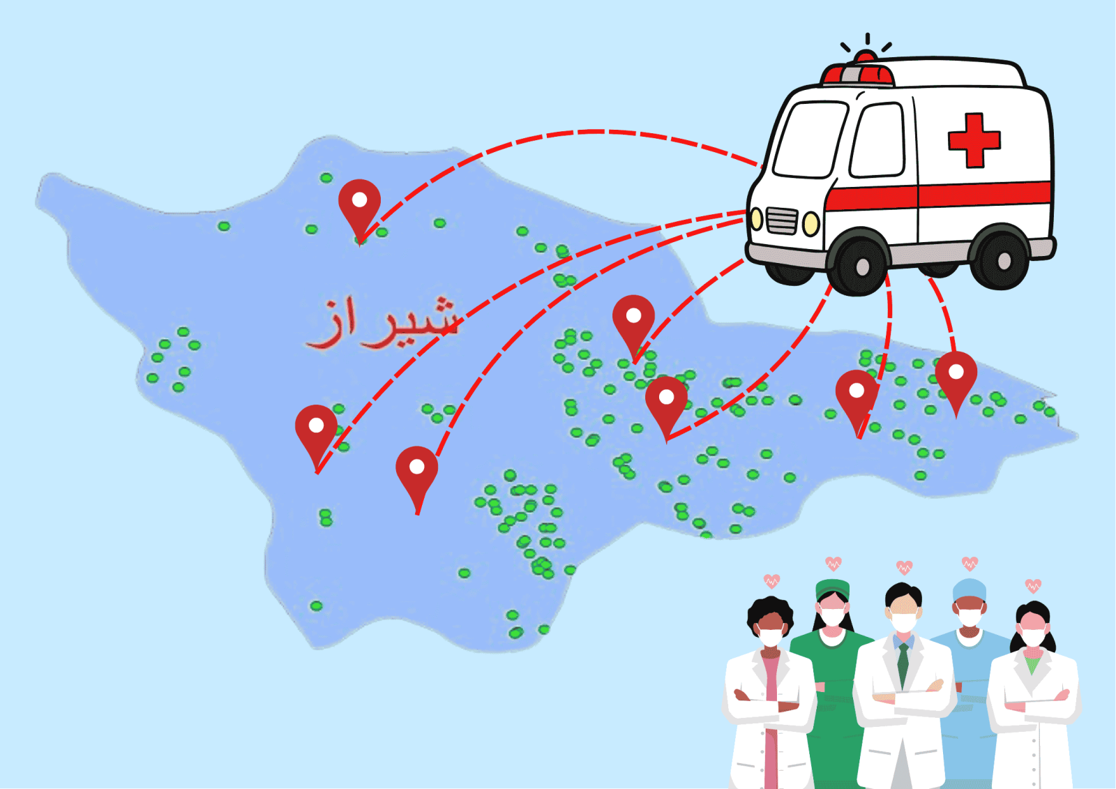 مناطق تحت پوشش پزشک در منزل شیراز